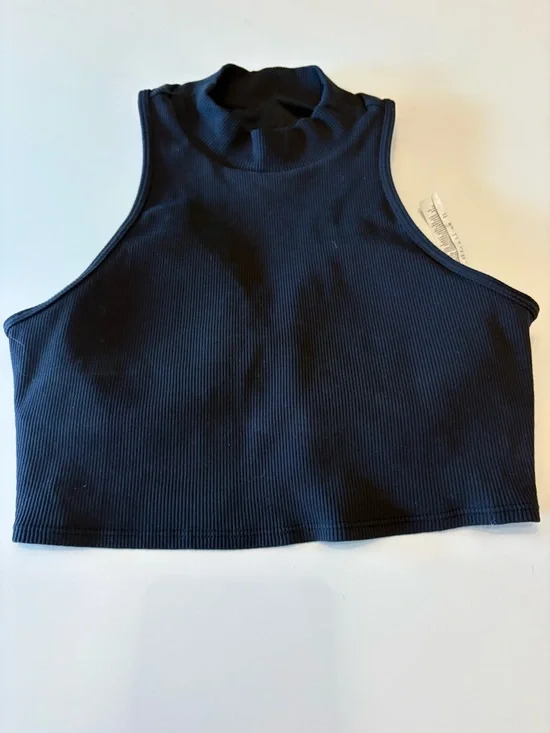 ALO Yoga Goddess Ribbed Dynamite crop tank black small - Picture 3 of 7